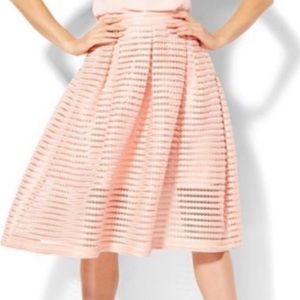 Chic wish lace netted eyelet pink skirt